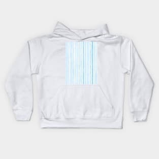 pastel striped pattern brush strokes. blue linen textured Kids Hoodie